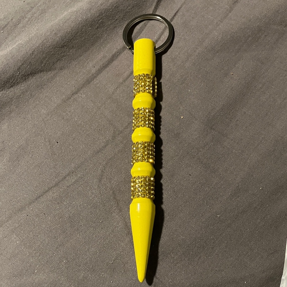 Yellow Rhinestone Self-Defense Keychain